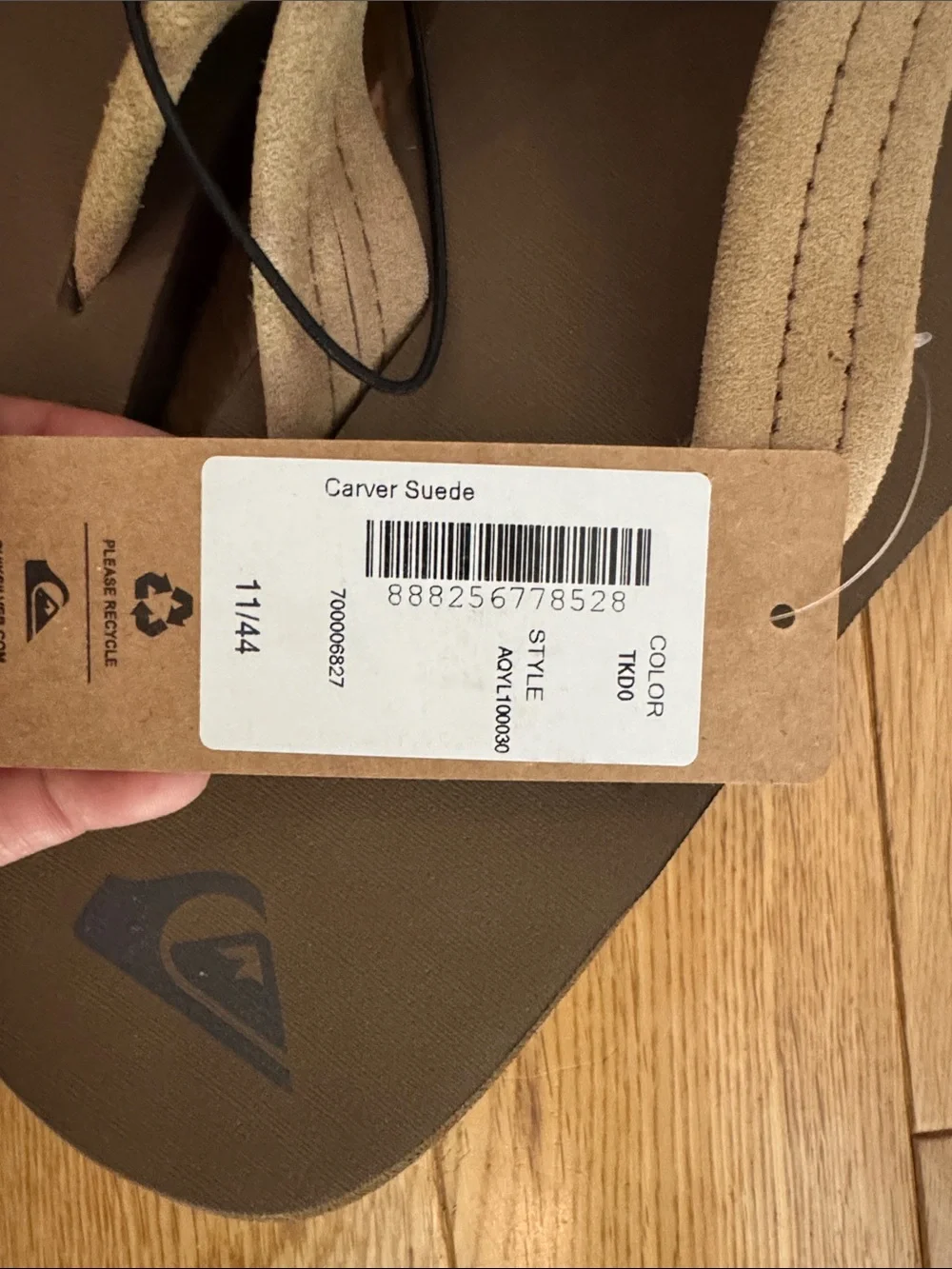 Quiksilver Taupe Footbed with Beige Strap Flip Flops